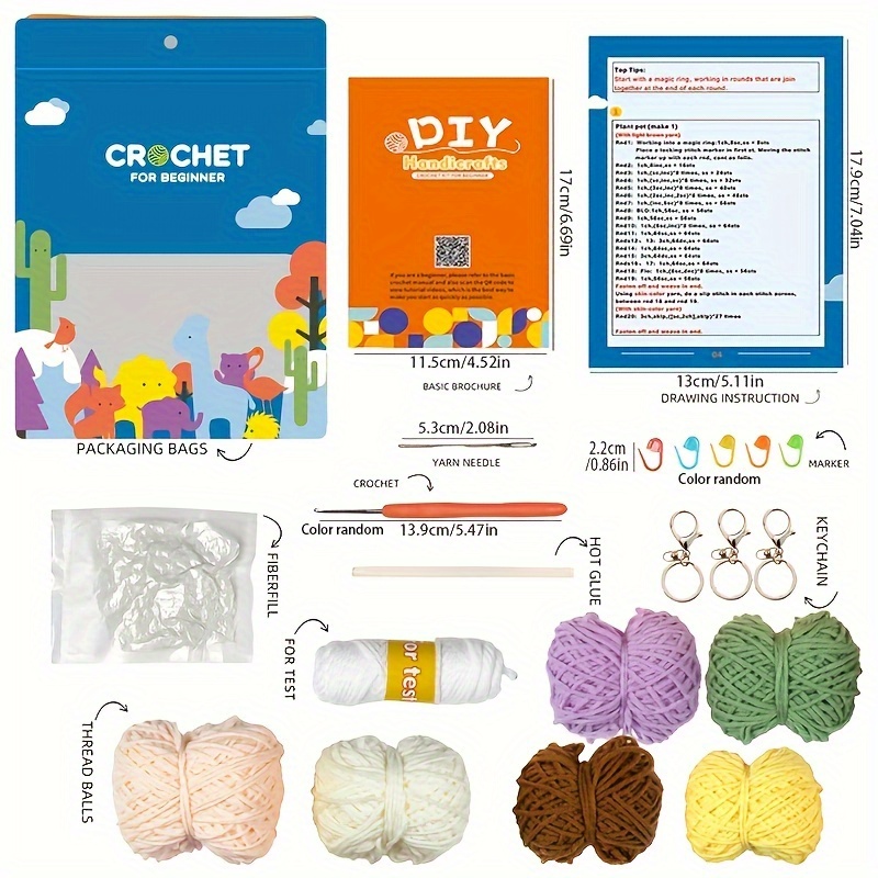 New Crochet Material Package Contains English Instruction Manual, Beginner  Crochet Yarn Kit For Adults, Knitting Handmade Diy Cartoon Doll For  Beginners - Temu