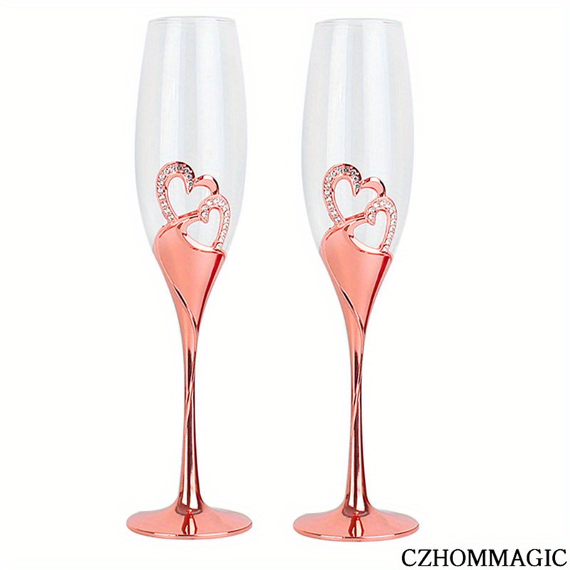 2Pcs/Set Crystal Champagne Glass Wedding Toasting Flutes Drink Cup Party  Marriage Wine Decoration Cups For Parties Gift Box - AliExpress