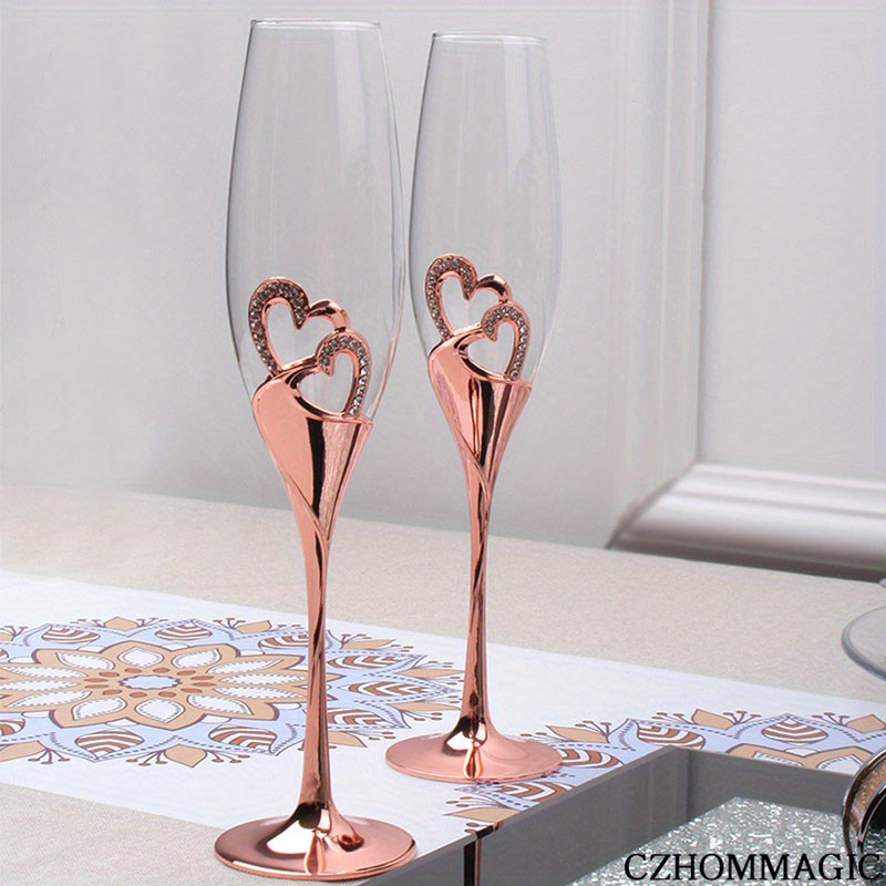 Wedding Toasting Glass. Wedding Cup. Bride and Groom Wine Glass