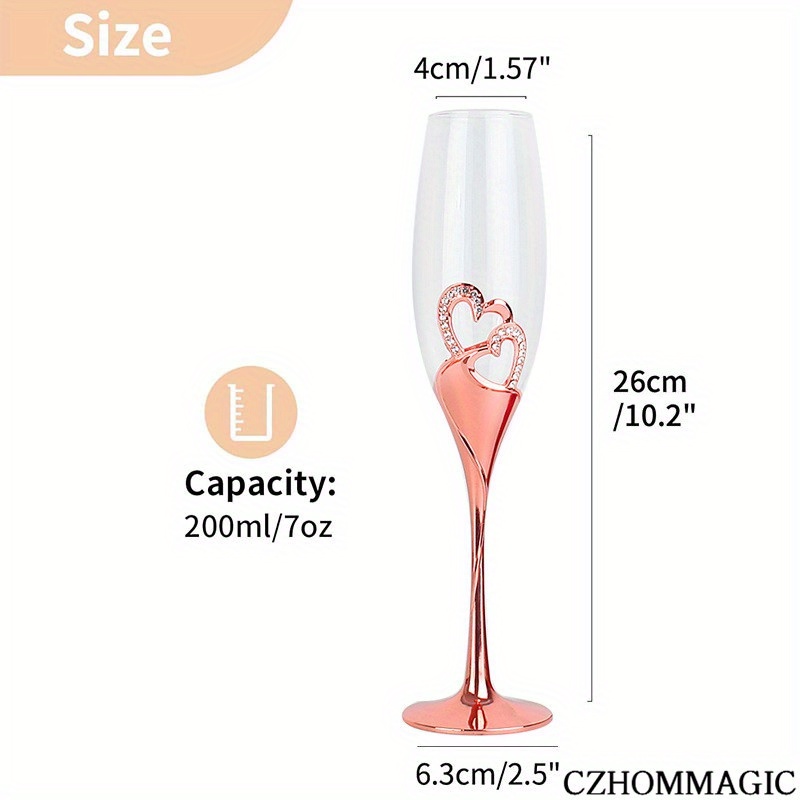 Blue Stem Crystal Champagne Flutes 7 oz Set-4