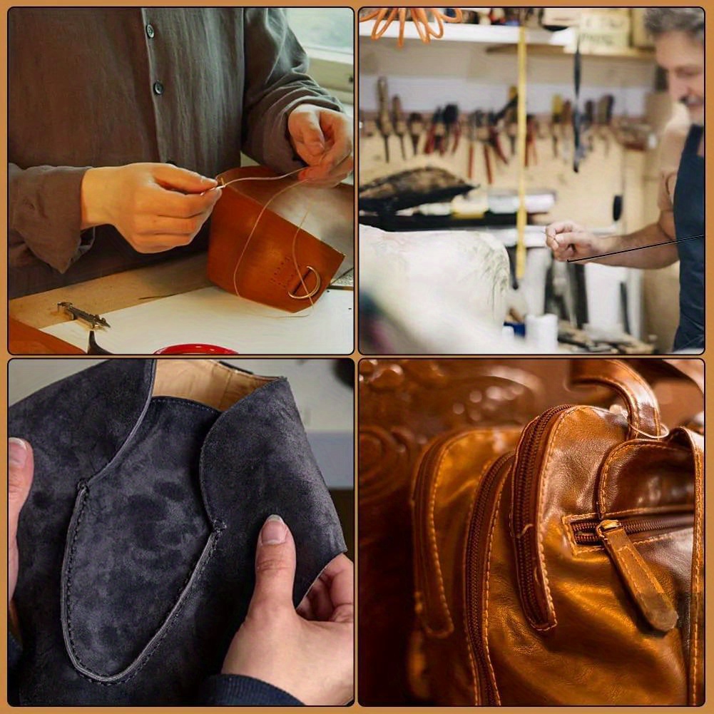 Kit de poinçon en cuir 4 en 1 poinçon en ébène poignée poinçon pour tissu  de cuir bricolage artisanat à la main réparation de couture : :  Cuisine et Maison