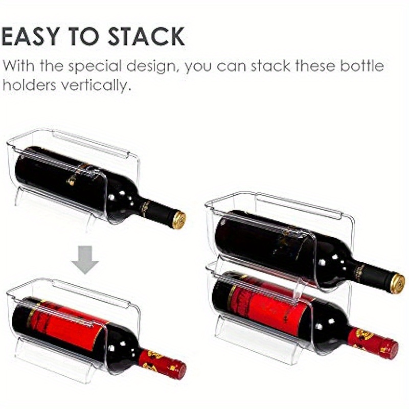  Fridge Wine Water Bottle Holder Stand, Stackable
