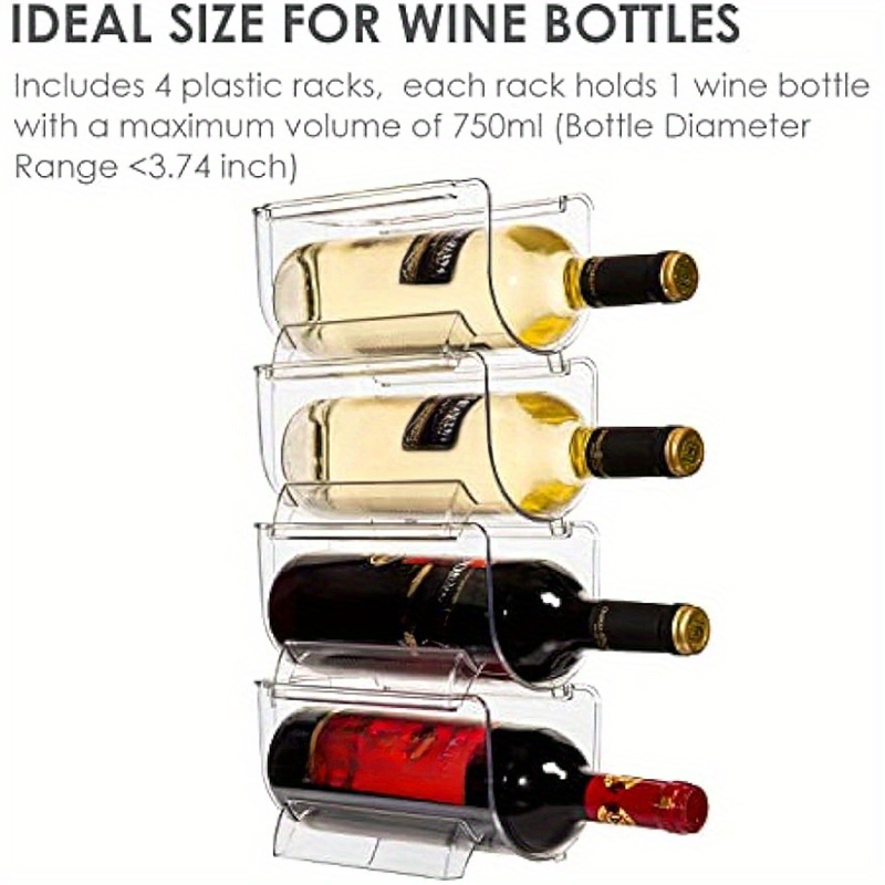 Wine Rack Stackable Fridge Organizer Kitchen Bottle Storage - Temu