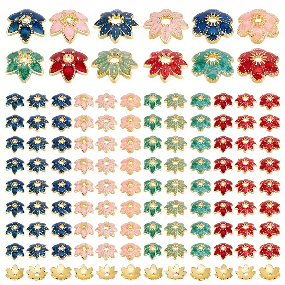 6 Style Retro Style Flower Bead Spacers Multi petal - Temu