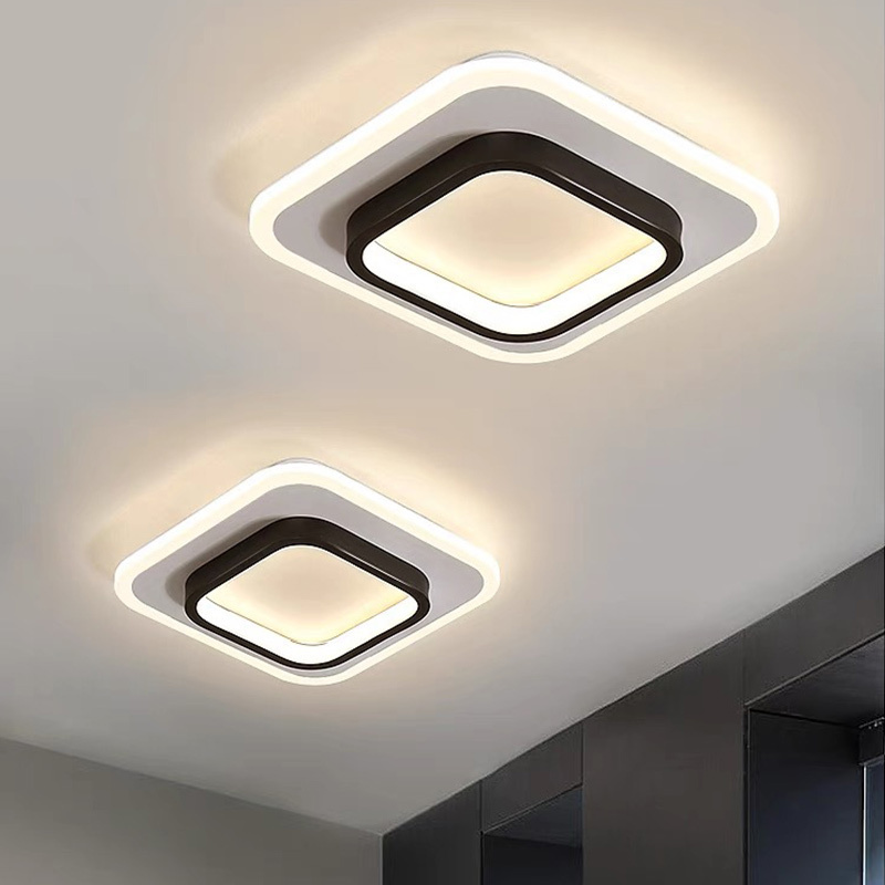 Plafonnier LED blanc en fer acrylique pour salon chambre à coucher