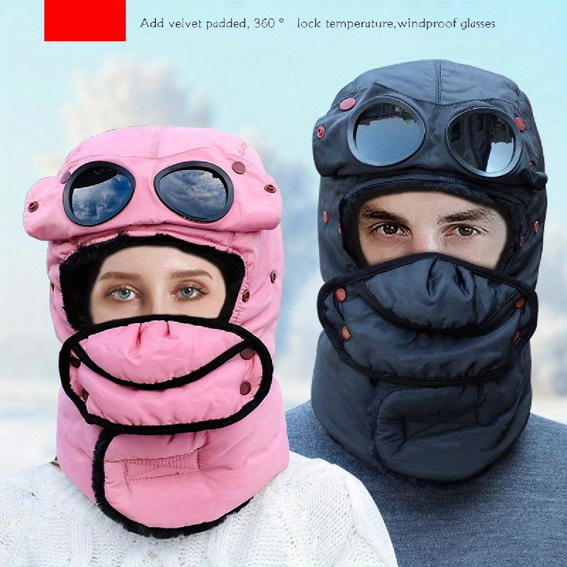 Cuffia Da Sci Invernale Con Occhiali Per Uomo Donna, Cappello Da Ciclismo  Sportivo All'aperto, Cappello Trapper Antivento Invernale In Cotone Spesso  Cappello Termico - Temu Italy