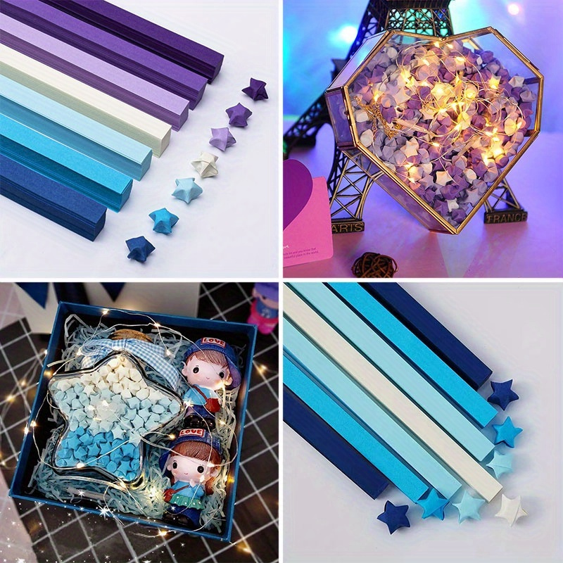 SUHU 420Sheets Origami Star , DIY Crafts Tiras De Papel , Luminosas Feitas  À Mão Lucky Artesanal Folding Crafting Supplies