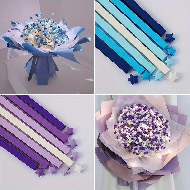 Origami Star Paper Strips Diy Hand Crafts Colorful Star Decors Fold