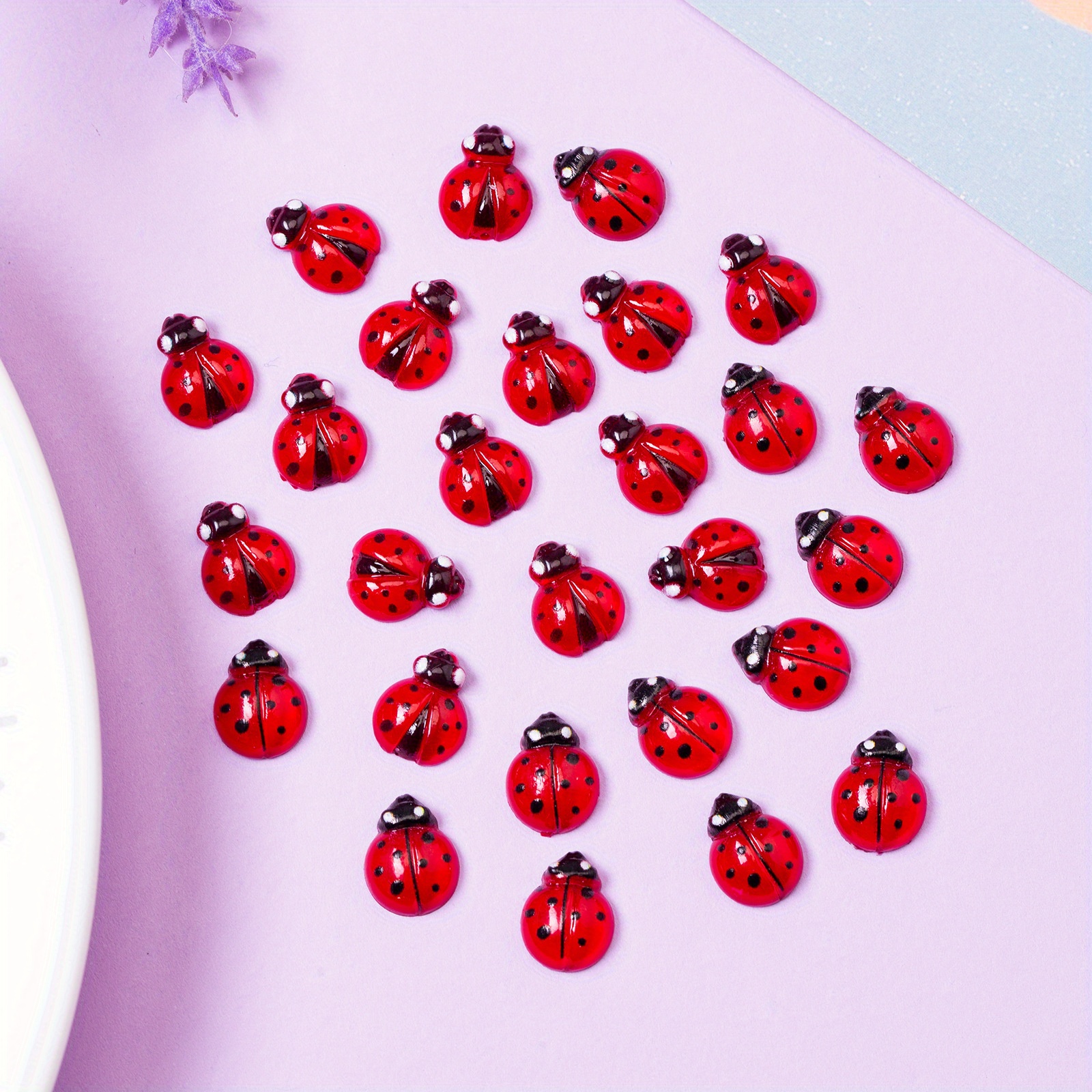 Seven Star Ladybug Nail Charms Cute 3d Cartoon Red Ladybug - Temu