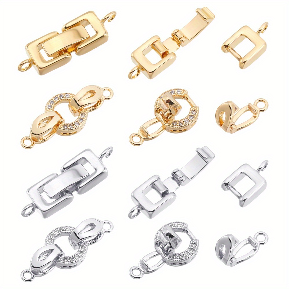 Micro Traders 3PCS Necklace Extender Chain Spring Clasp Chain Extensions  for Necklaces Bracelet Jewellery Making 18K Gold Plated Over 925 Sterling