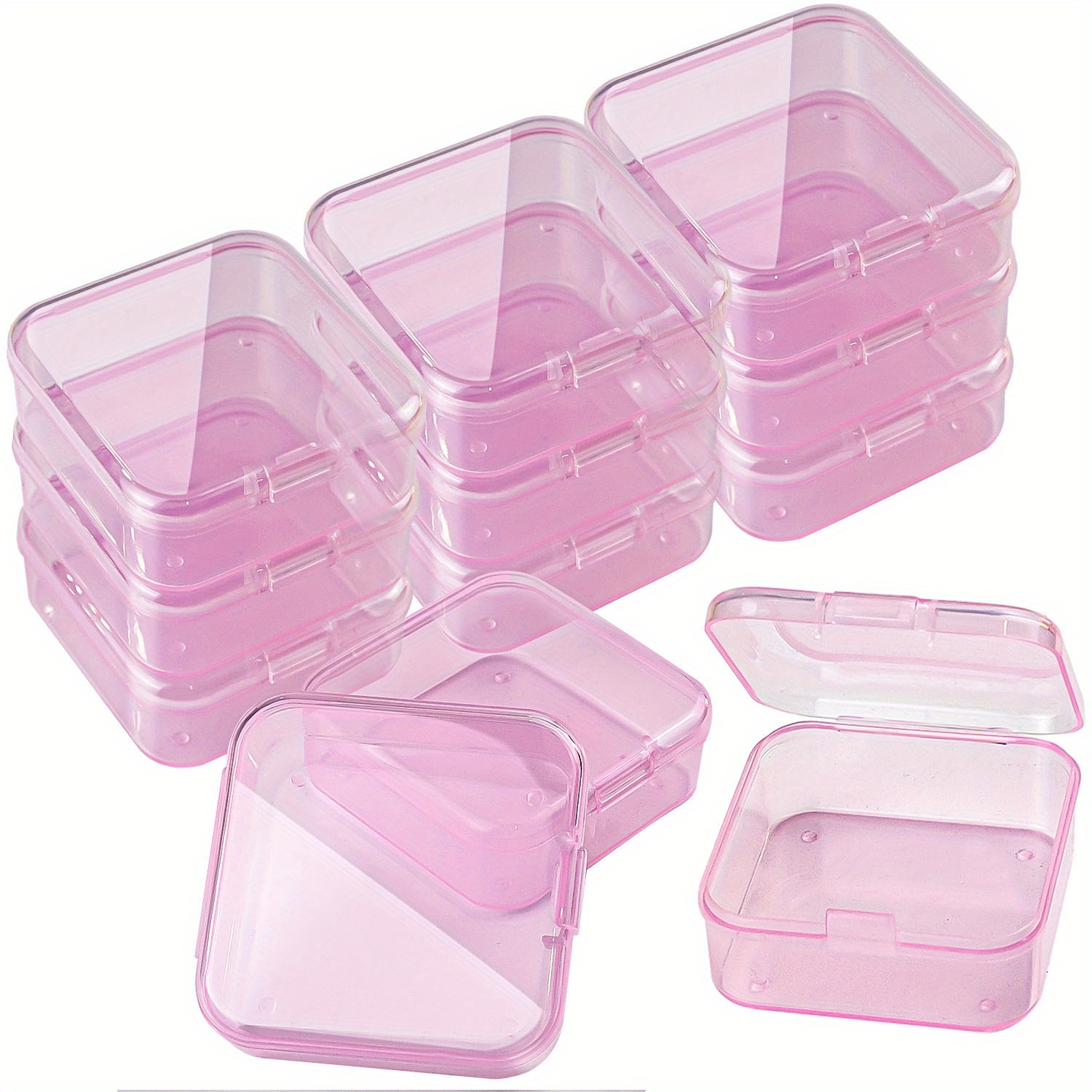 Colored Plastic Beads Storage Box Mini Transparent Organizer - Temu