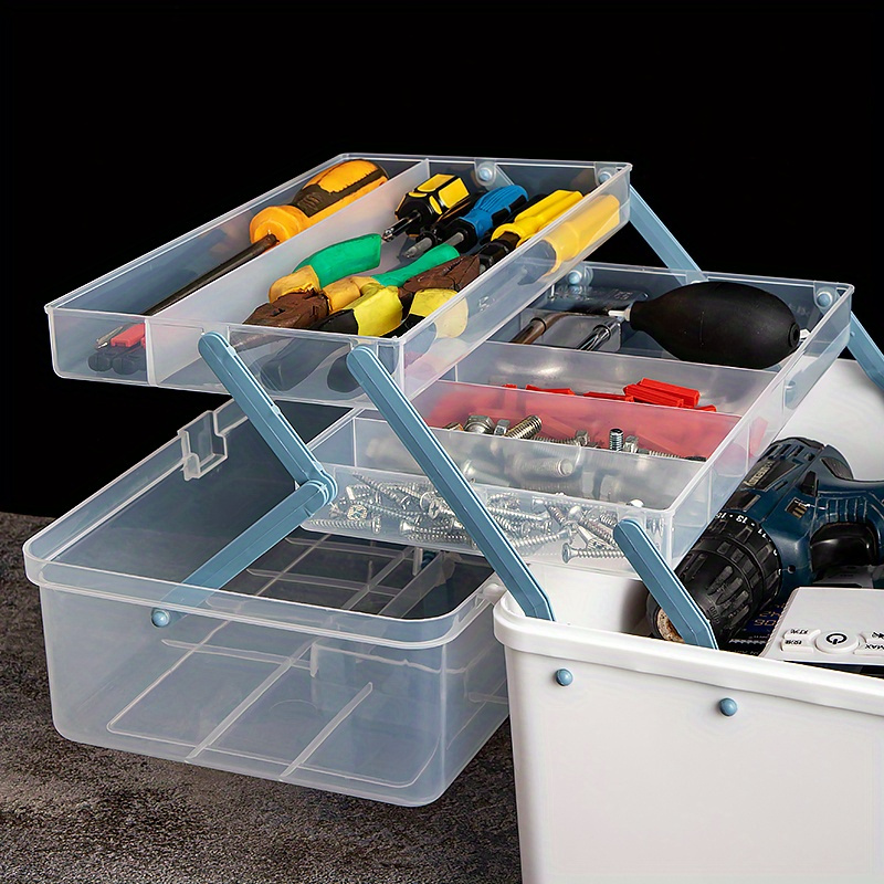 Boîte de rangement d'outils en plastique, Organisateur d'outils durable  avec fentes multi-compartiments Mallette de rangement détachable pour vis,  écrous et boulons : : Bricolage