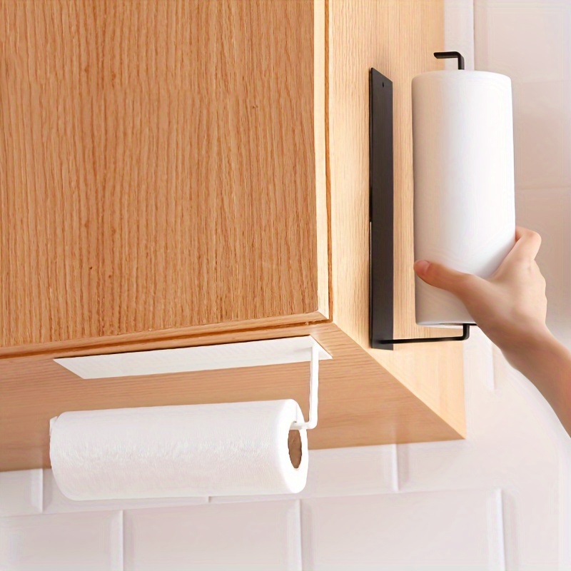 Wall Mount Paper Towel Holder Kitchen Bath Self-adhesive Roll Tissue Hanger  Rack