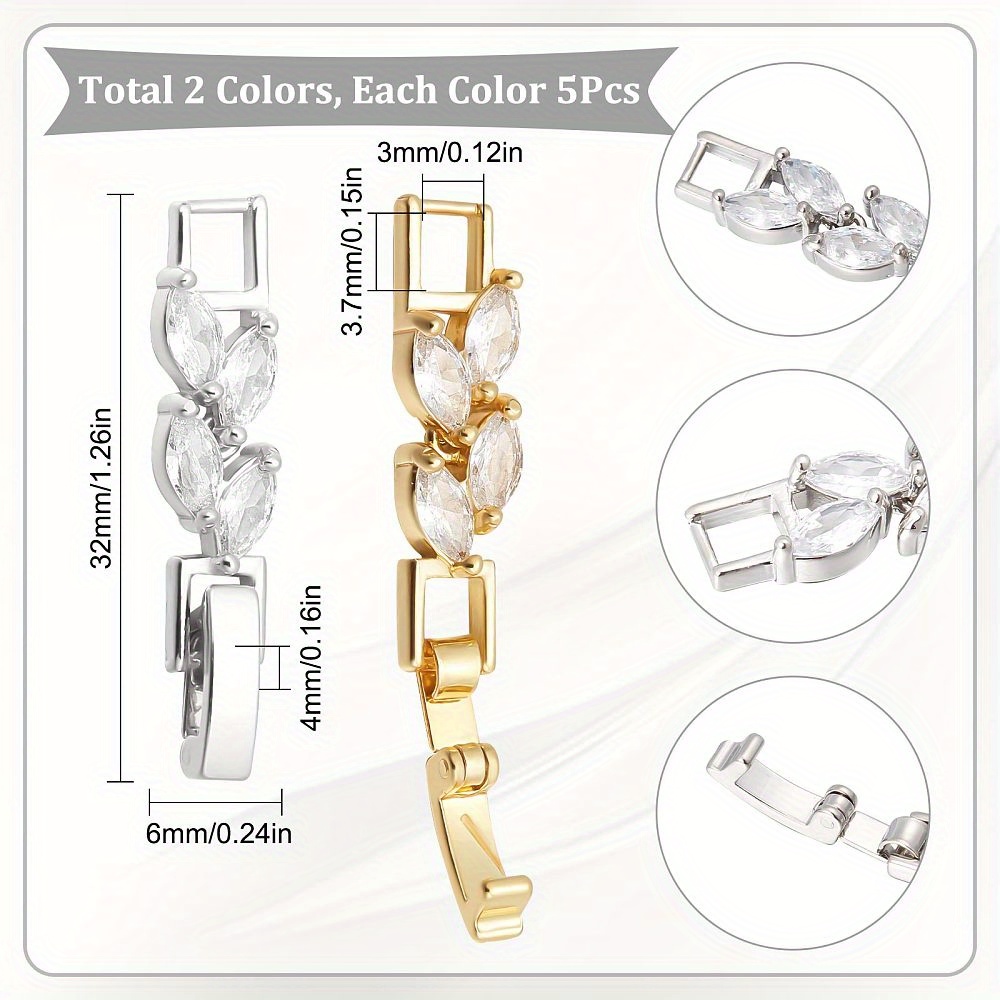 Silvery Golden Fold Clasp Fold Necklaces Bracelets Extenders - Temu