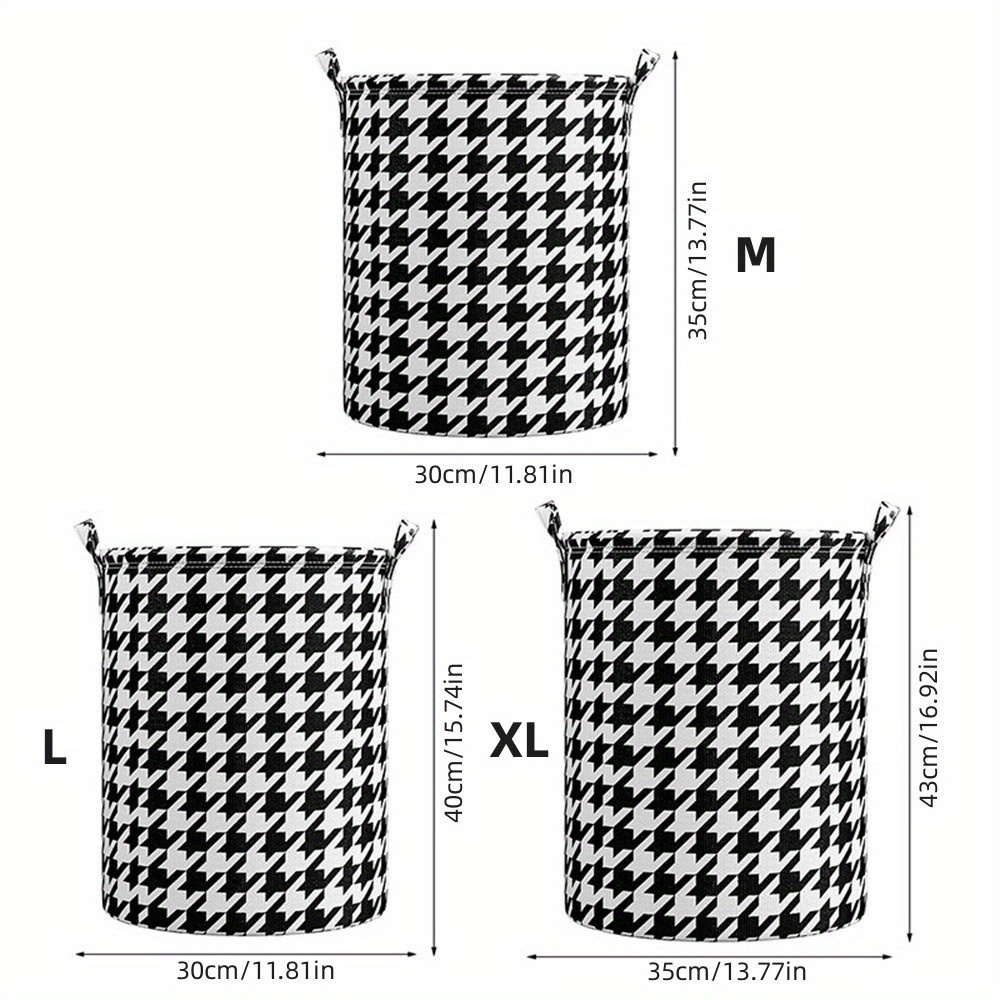 Laundry Basket (XL) in black & white / Laundry Hamper