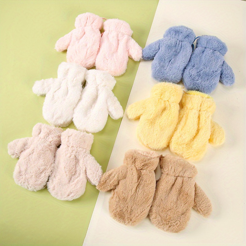Thick Plush Mittens for Winter - Unisex Warm Gloves for Outdoor Activities