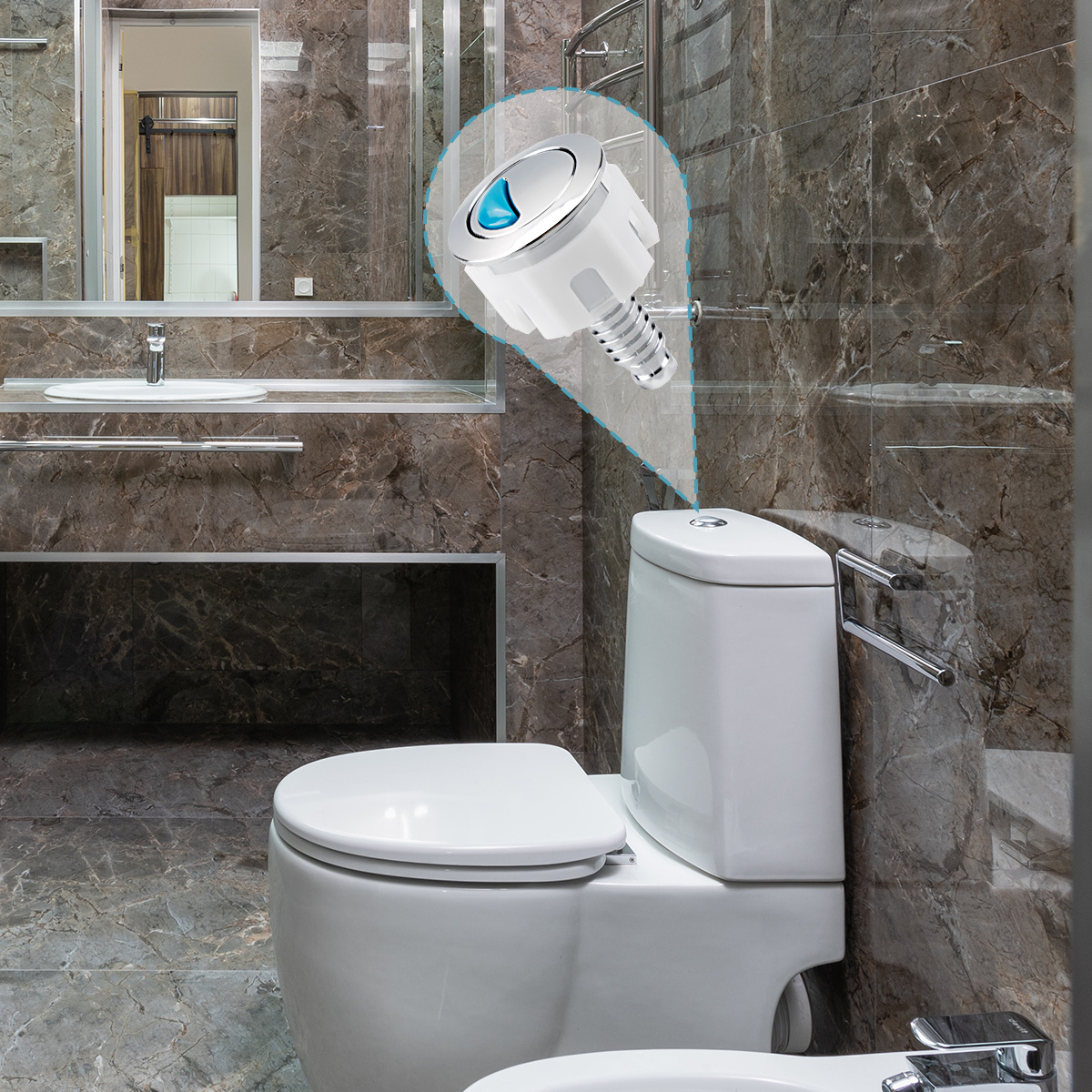 Reemplazo duradero universal Botón pulsador de doble descarga Baño Cisterna  Flush