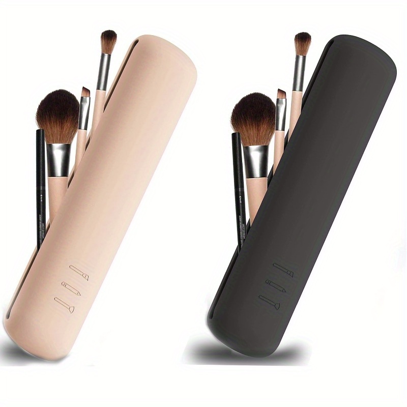 Travel Makeup Brush Holder Silicon Trendy Portable Cosmetic - Temu