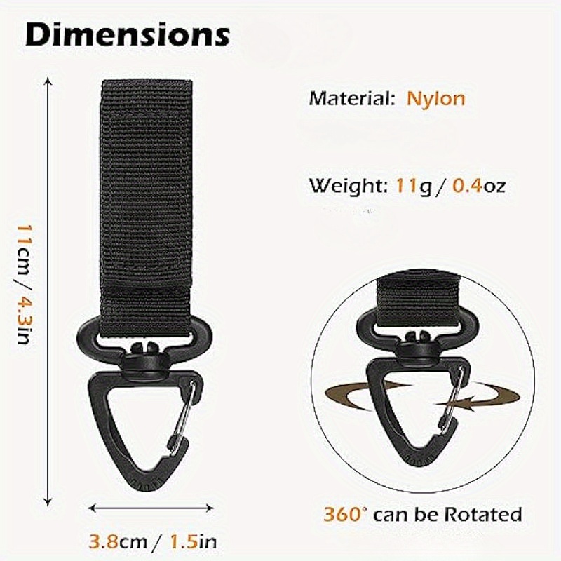 5 '' Heavy Duty Snap Hooks Clips for Webbing Strap Attachment Backpack  Gear, Outdoor Camping Hiking Travel 