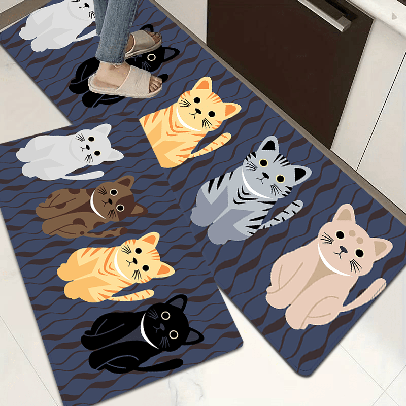 Simple Cowhide Pattern Kitchen Floor Mat Non slip Oil proof - Temu