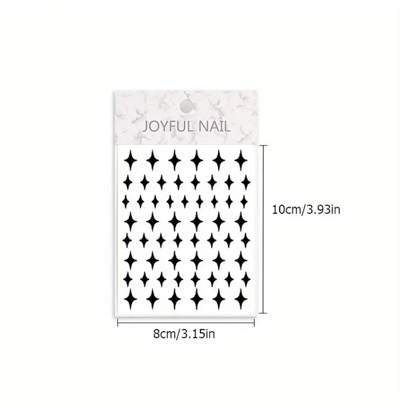 NICENEEDED Airbrush Nail Stickers Nail Stencils, French Nail Decals  Printing Template Stencil Tool, Hollow 3D Self-Adhesive Design Butterfly  Star