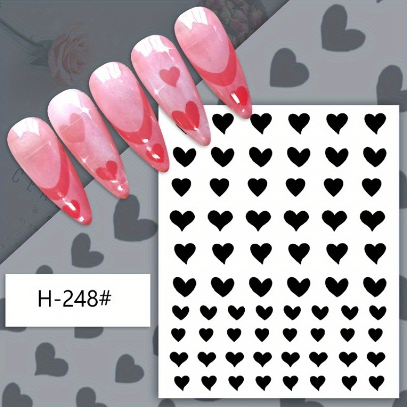 JERCLITY 6 Sheets Airbrush Stencils Nail Stickers for Nail Art  Self-Adhesive Star Heart Butterfly French Tip Nail Decals Stencils Tool for  Women Girls