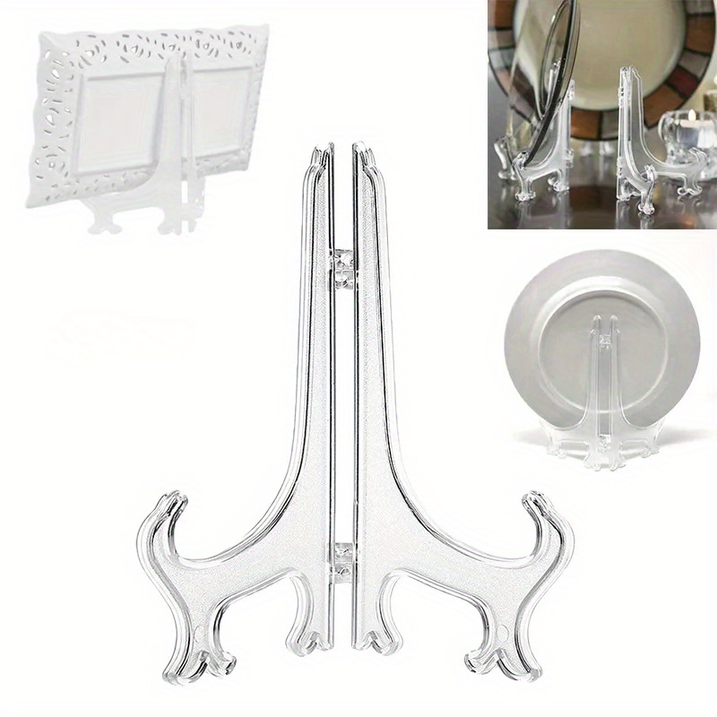 Soportes para platos de 4 piezas, soporte de exhibición con marco