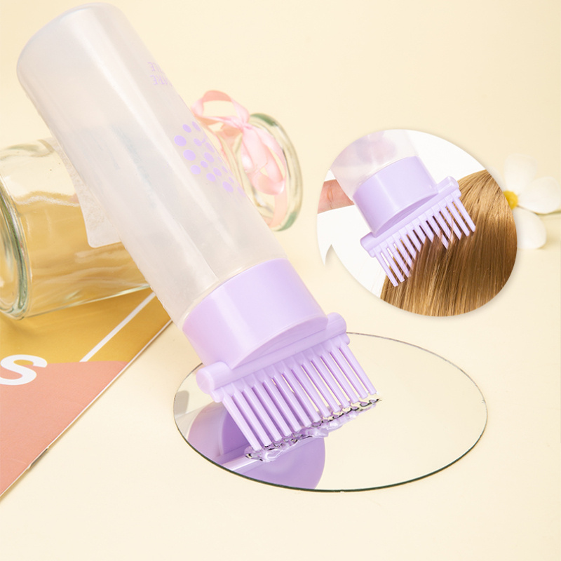 Root Comb Applicator Bottle/Hair Dye Bottle Brush/Hair Oil Applicator  Squeeze Bottle for Salon, Purple 