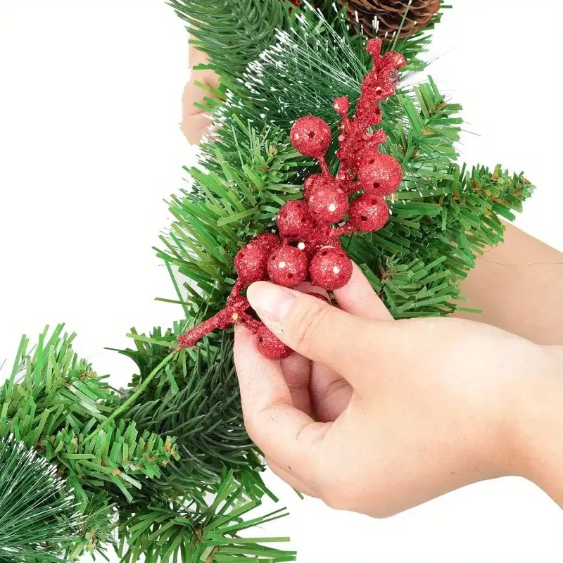 Christmas Glitter Berries Stems Artificial Christmas Picks - Temu