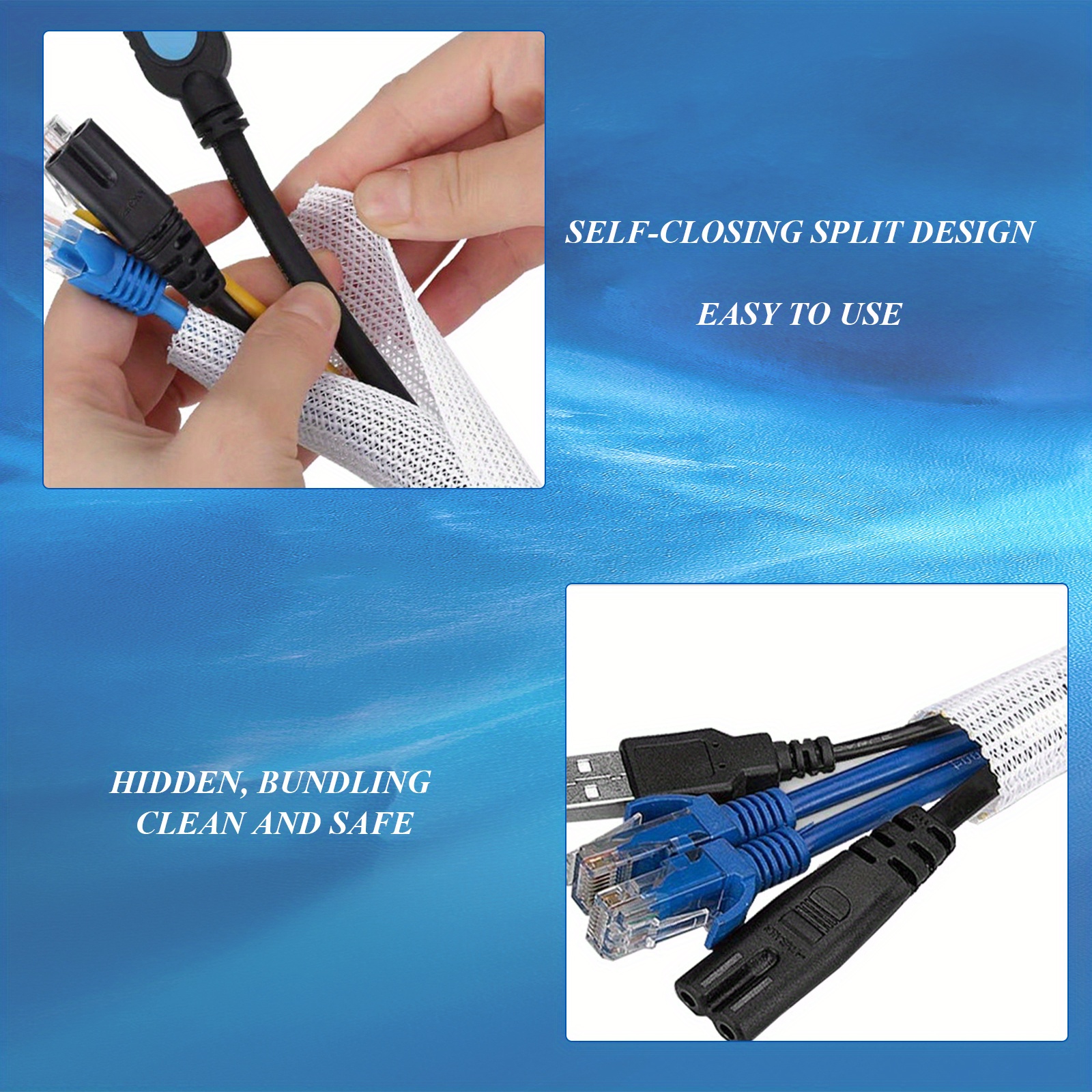 Split Braided Cable Sleeve Cord Protector Cable Electric Cover