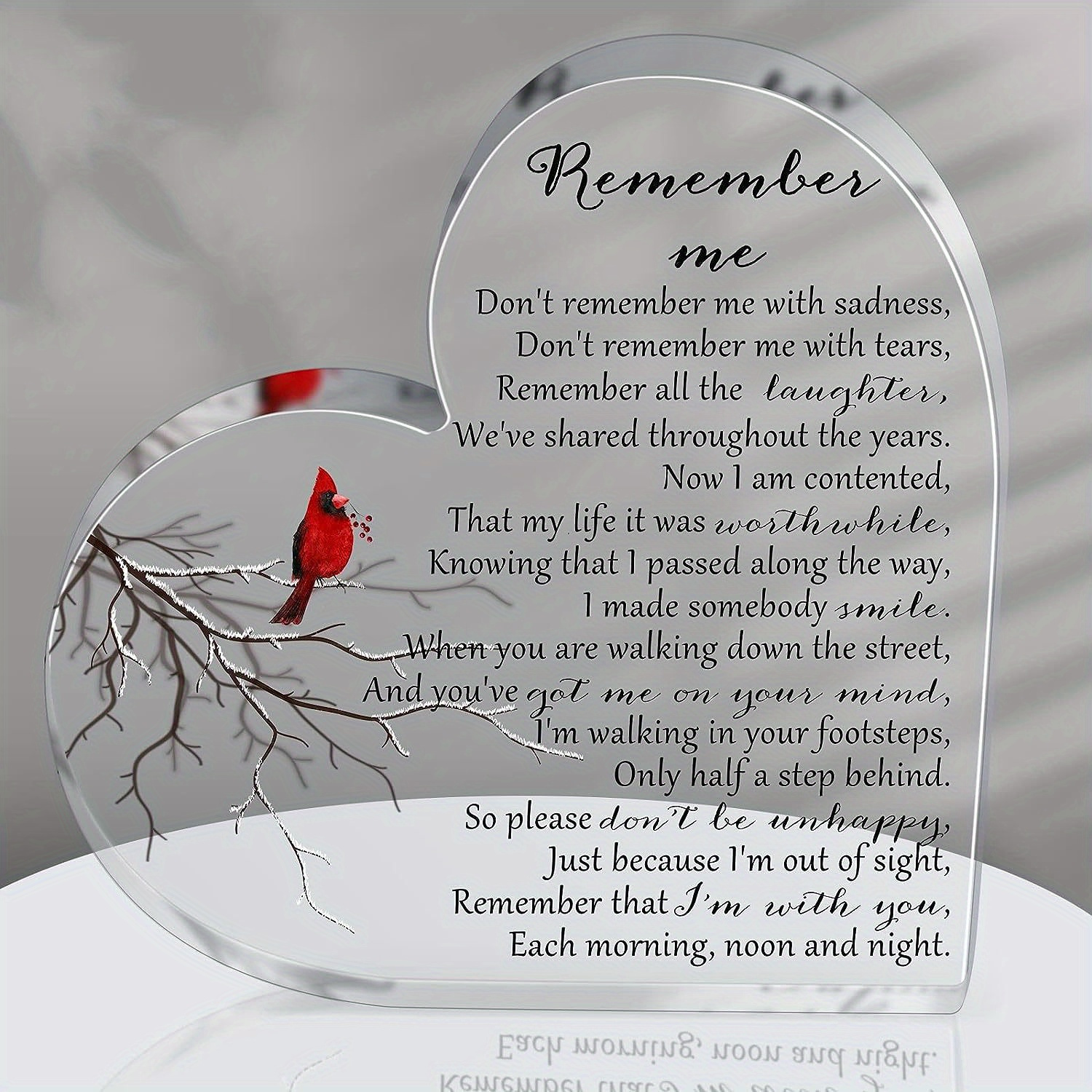 TEMU 1pc, Sympathy Gifts Heart Shape Memorial Bereavement Gifts Crystal Acrylic Paperweight Remembrance Decorations Funeral Grief Condolence Memorial