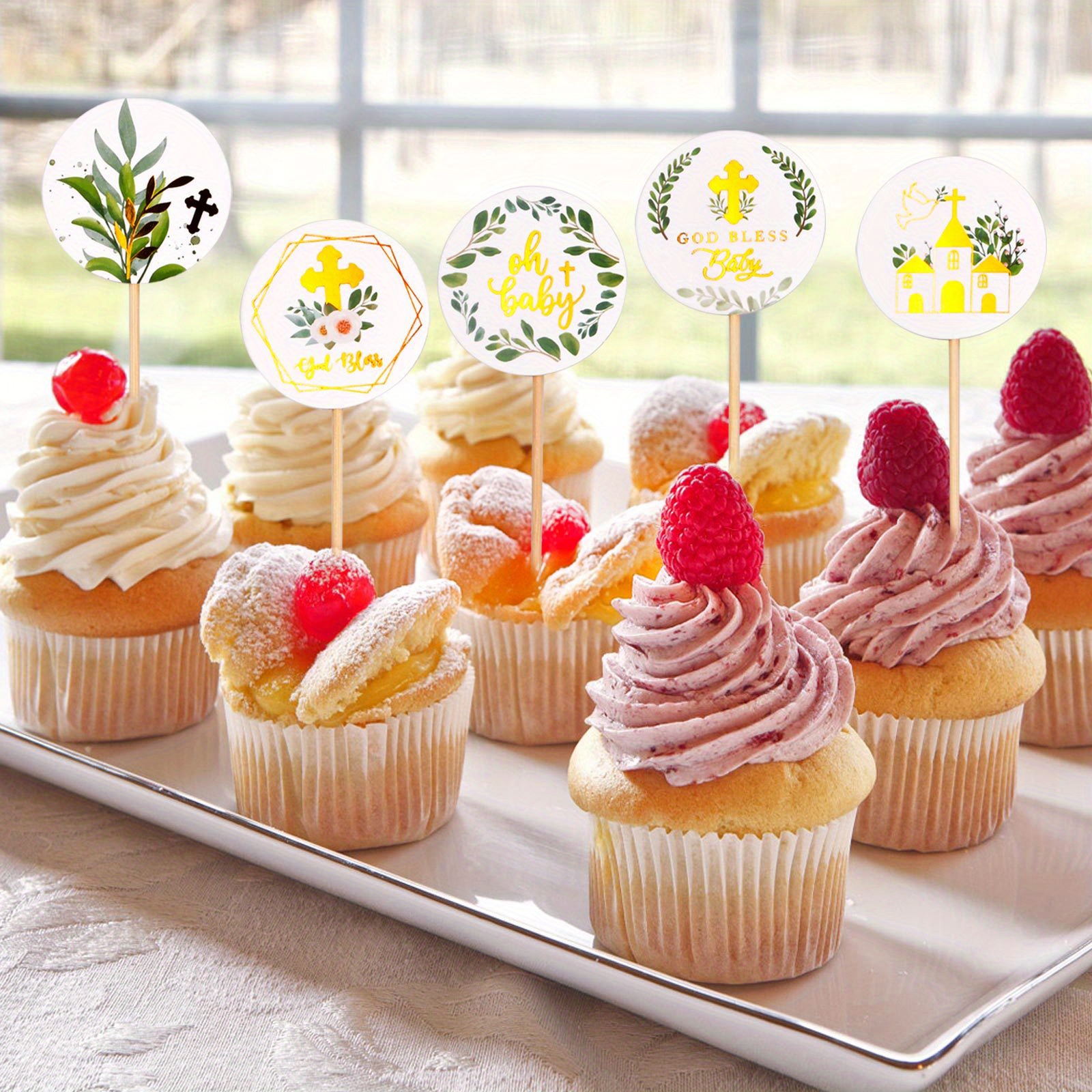 48 Pcs Baby Shower Cupcake Toppers Welcome Baby Cupcake Toppers