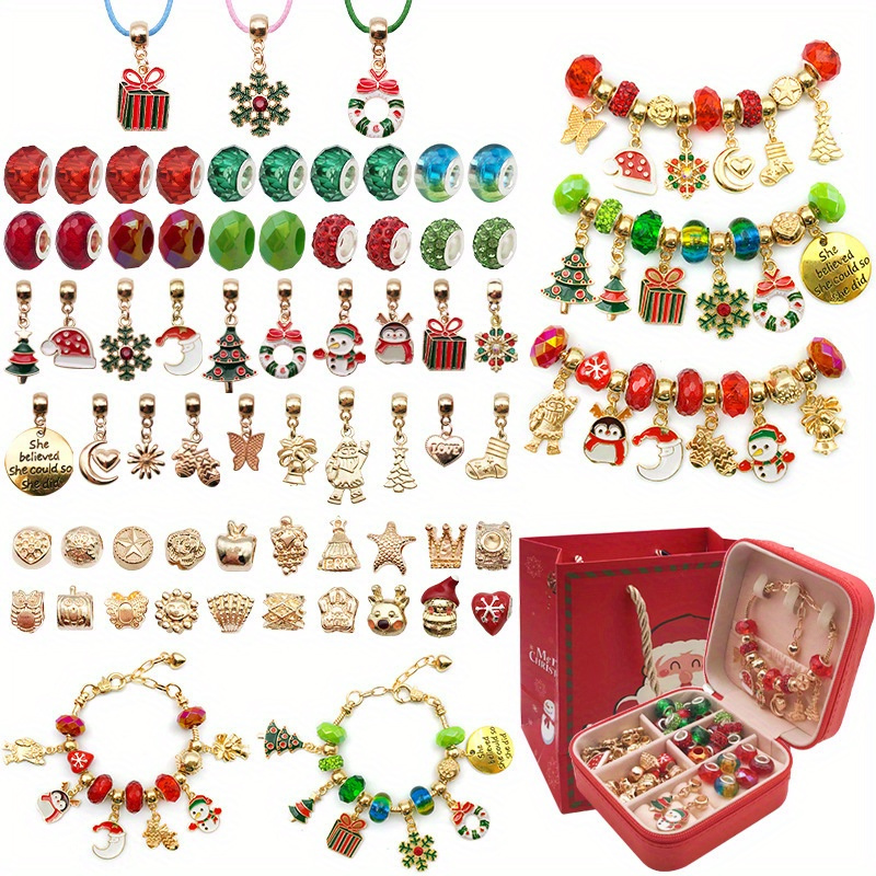 Kit de fabrication de bracelets pour filles – 3100 perles pour la  fabrication de bijoux à breloques, fournitures de bricolage, loisirs  créatifs, cadeaux d'Halloween et de Noël, jouets pour filles de 6 