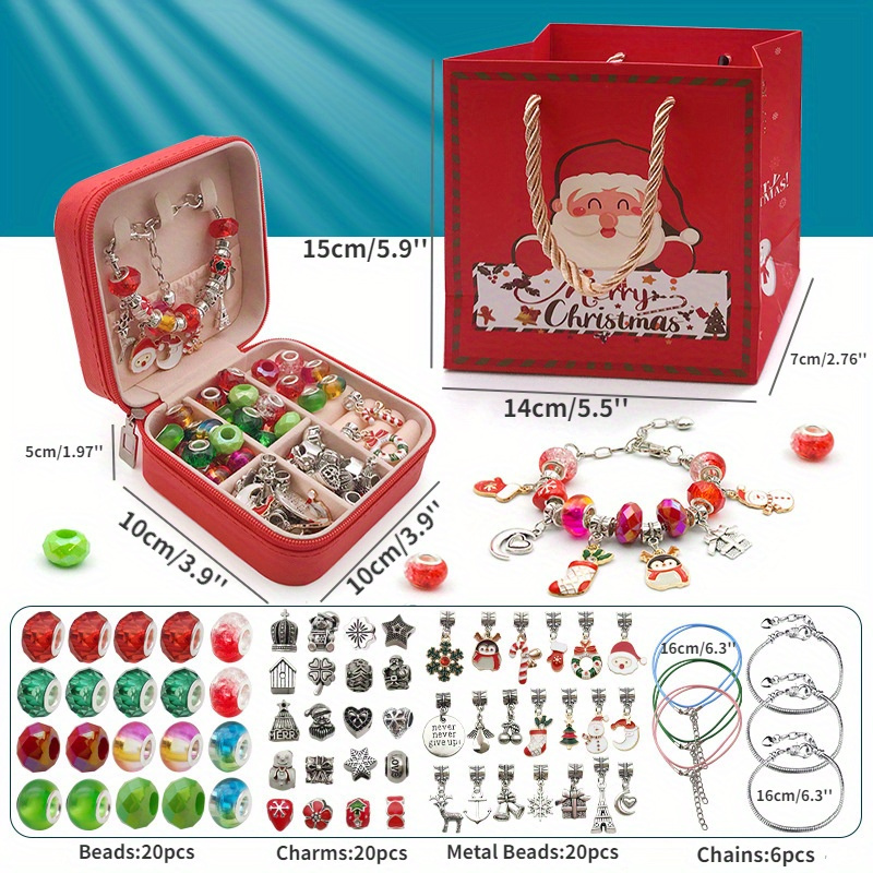 Advent Calendar 2023 Girls, 24pcs DIY Charm Bracelet Making Kit Including  Jewelry Beads, Snake Chains, Adjustable Rings, Necklace String, Mermaid