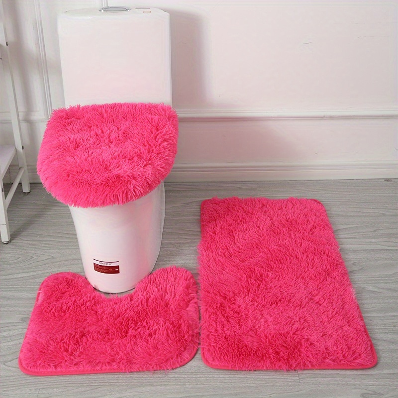 Super Plush Velvet Bath Rugs - Soft Microfiber Bathroom Rug With Non-slip  Rubber Backing And Machine Washable Contour Mat And Toilet Seat Cover -  Absorbent And Comfortable - Temu United Arab Emirates