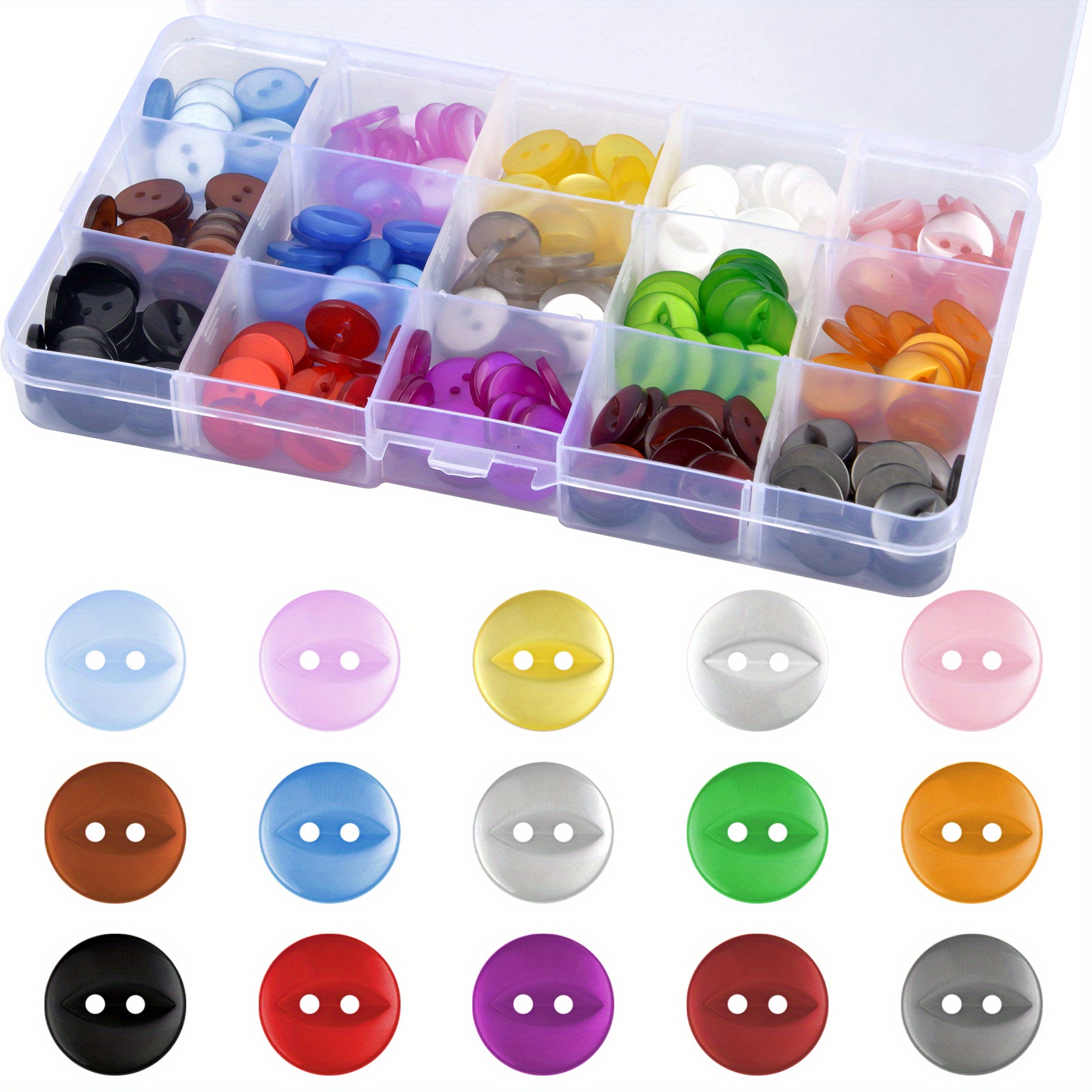 100pcs, Round 2 Hole Resin Buttons 12.5mm（0.5inch） Small Buttons, Sewing &  Knitting Supplies Sewing Buttons Diy Decorative Buttons For Clothing, Arts