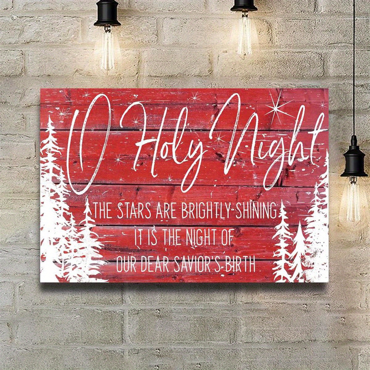 Oh Holy Night the Stars Are Brightly Shining Christmas Wall Art Canvas,  Christmas Gifts - Christ Follower Life