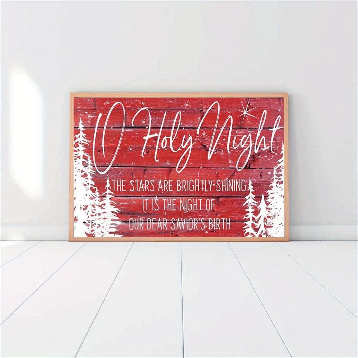 Oh Holy Night the Stars Are Brightly Shining Christmas Wall Art Canvas,  Christmas Gifts - Christ Follower Life