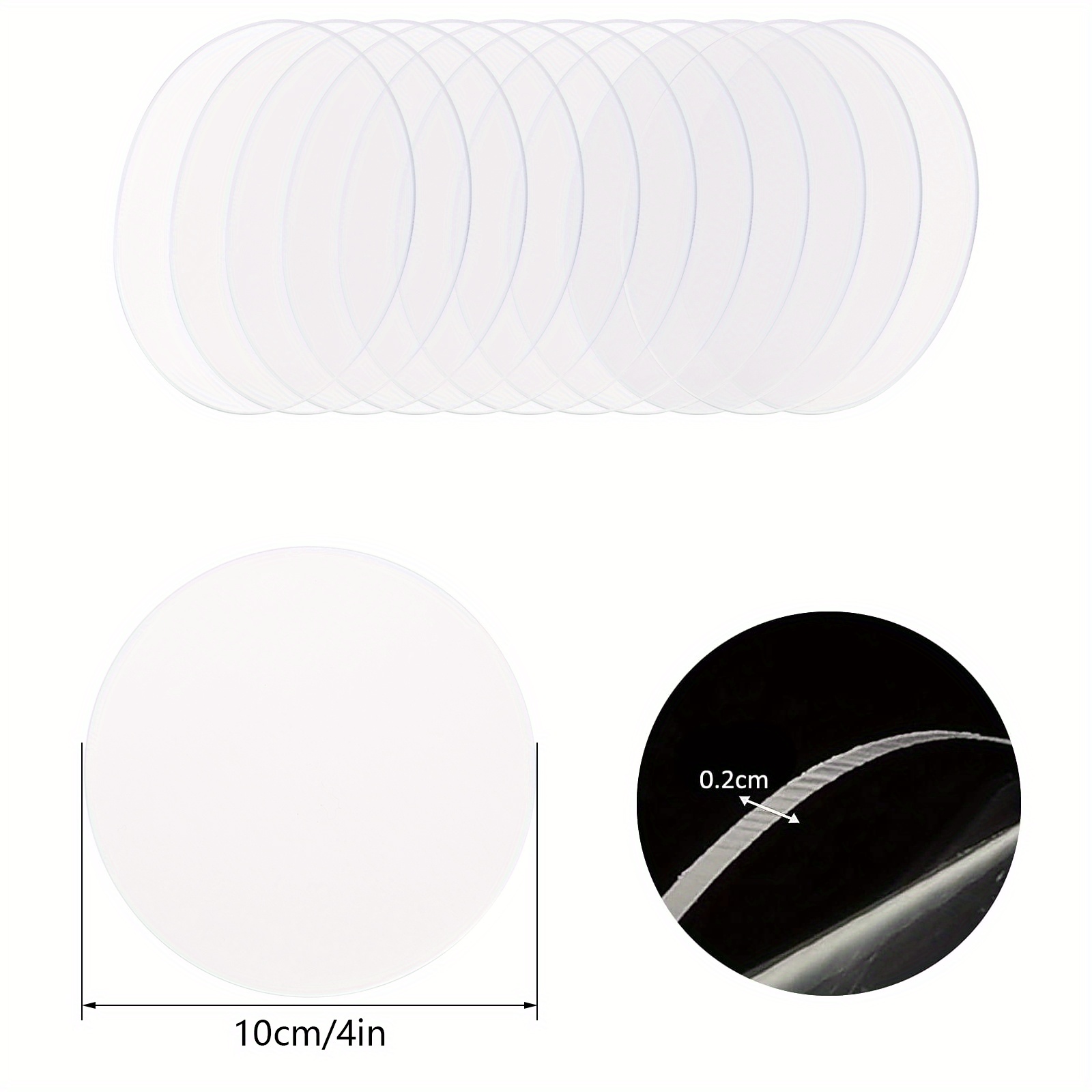 Clear Circle Acrylic Sheet Thickness Glass Circle - Temu