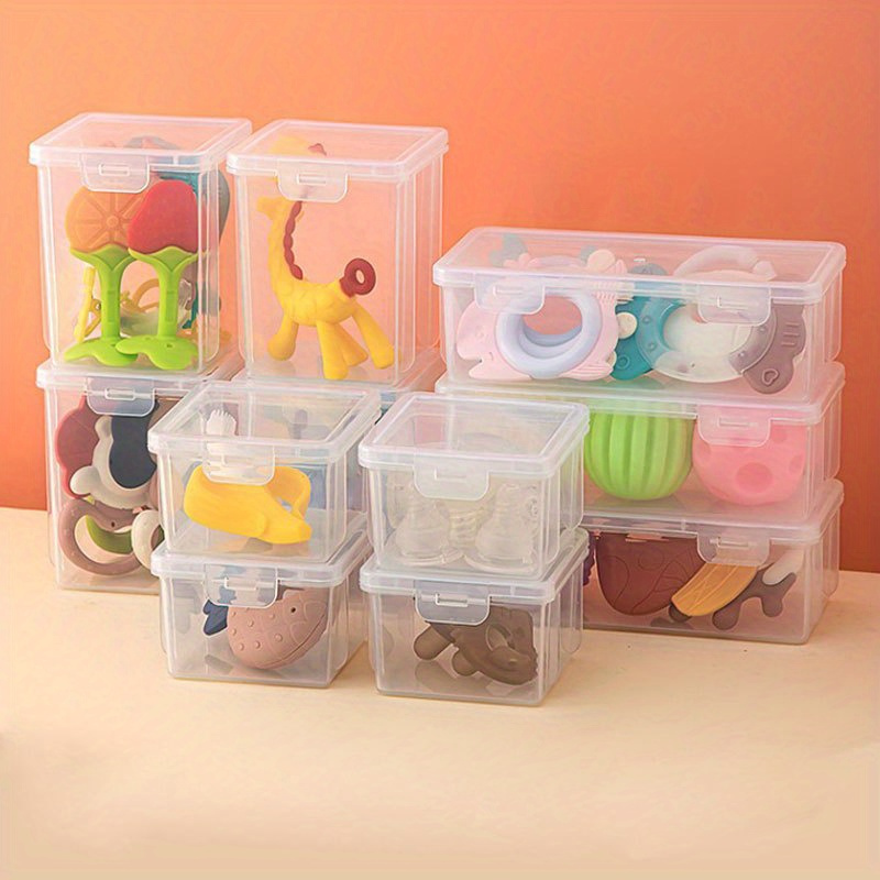 Plastic Toy Storage Box With Lid Stackable Storage Box For - Temu