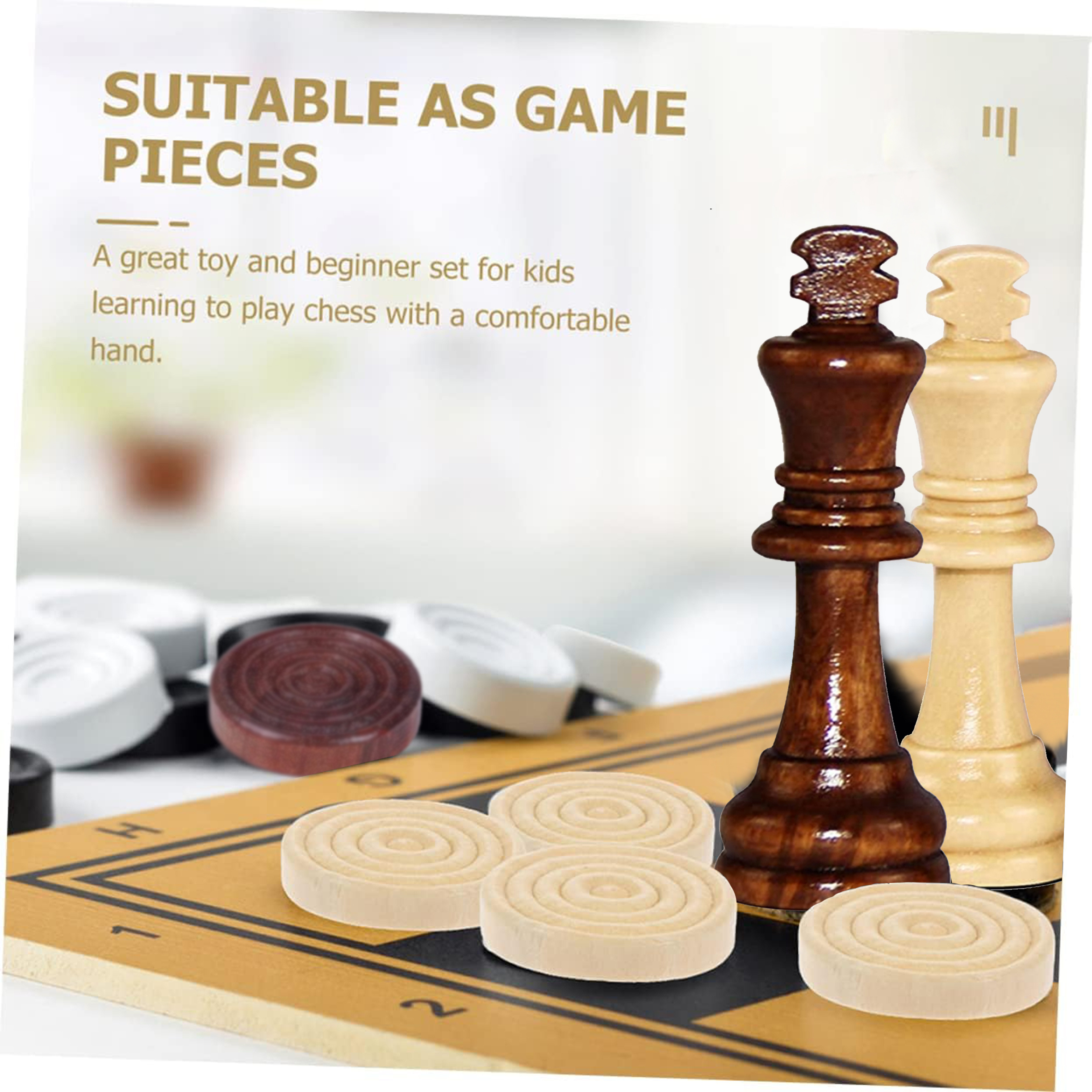 Three-in-one Solid Wood High-grade Chess Wooden Chess Foldable Convenient  Puzzle Board Game Toys Halloween/thanksgiving Day/christmas Gift - Temu