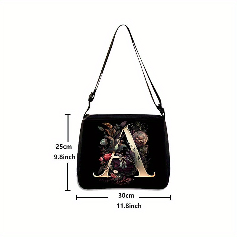 Women Tote Handbags Lady Letters Vintage Flower Shoulder Armpit