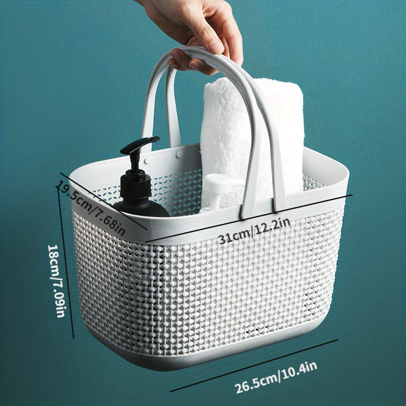 Bathroom Basket, Plastic Bath Basket, Storage Baskets With Handles,  Hand-held Shower Basket, Storage Basket For Bathroom - Temu