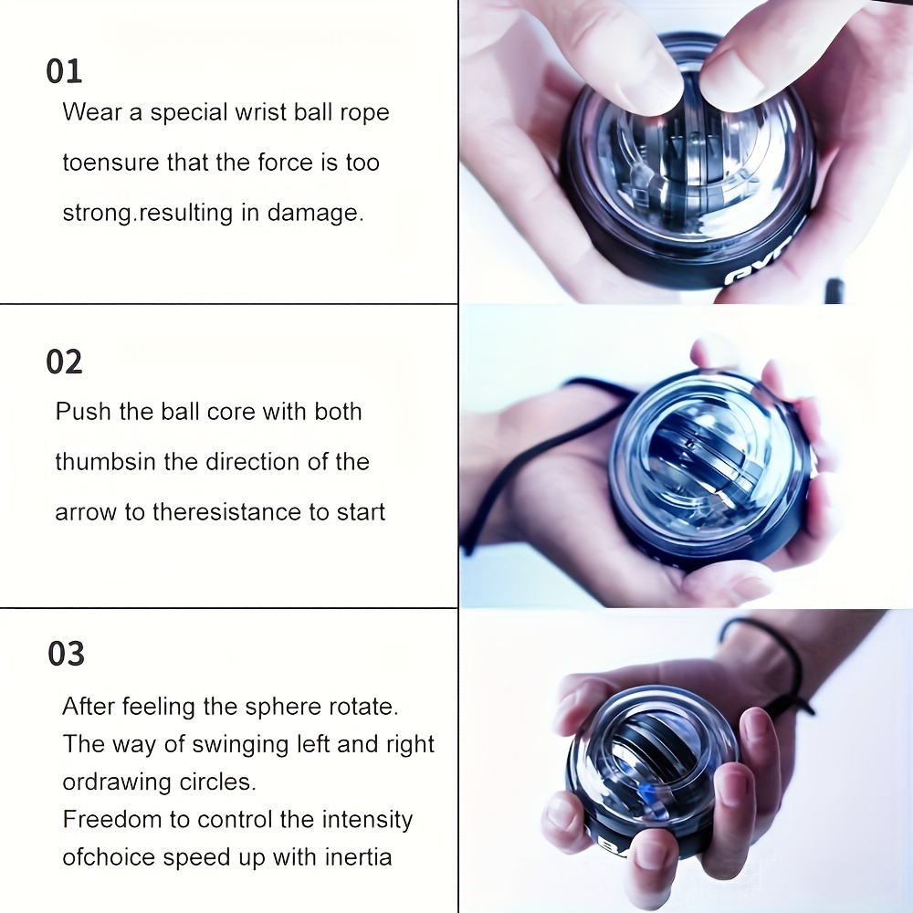 Pengwei Self-Starting Wrist Ball Gyro Ball Power Ball Exercise Arm Strength  Wrist Muscles Leisure and Entertainment Exercise Stress Relief Toys Grip