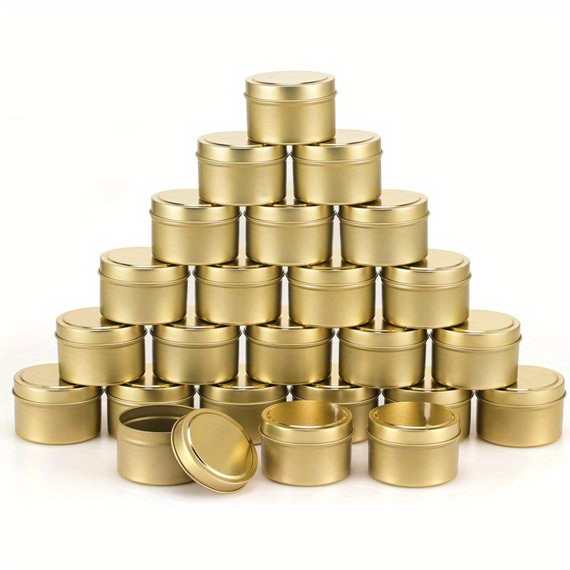 LABRIMP 10 pcs Christmas Candle Jar Mini Candle Jars Retro Refillable  Containers Candle Making tin Candy Storage Jars Aromatherapy Metal Tins  Empty