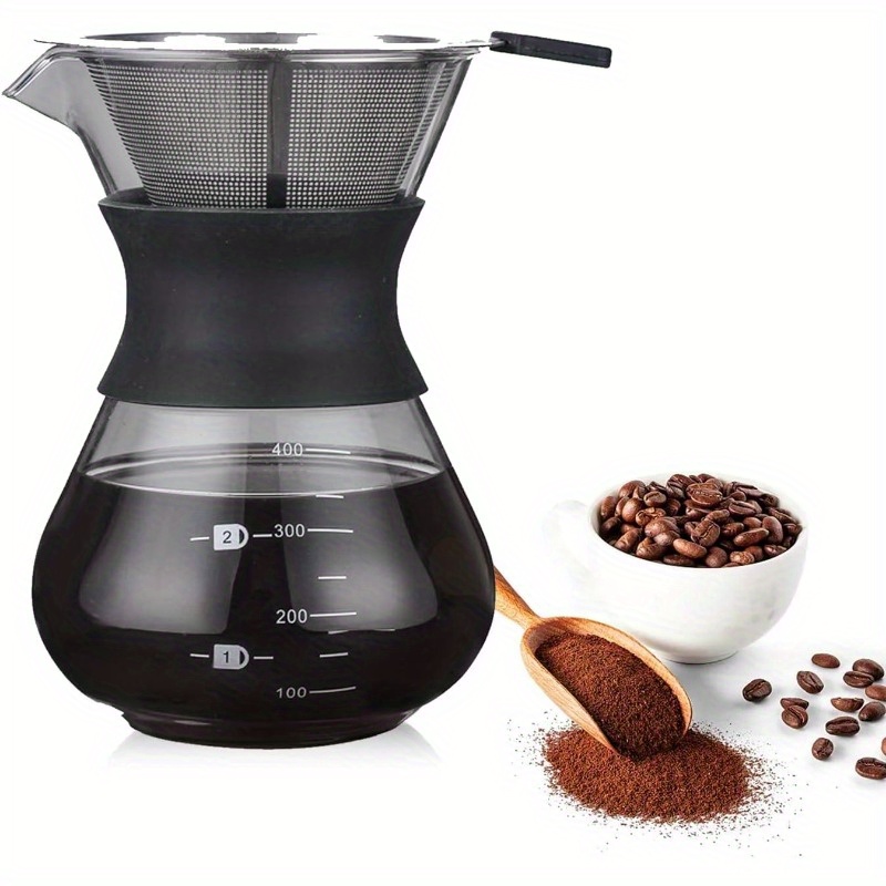 Pour Over Coffee Maker Stainless Steel Permanent Filter - Temu