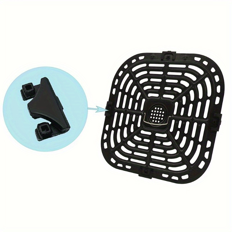 Air Fryer Crisper Plate Stainless Steel Air Fryer Grill Pan Nonstick Air  Fryer Grill Plate Reusable Dishwasher Safe Air Fryer Replacement Parts With  Rubber Bumper For Air Fryer Cooking - Temu