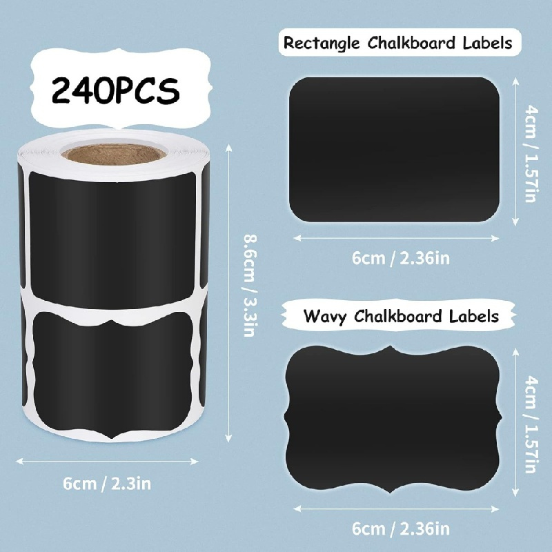  Chalkboard Labels Stickers, 120pcs Black Chalkboard Labels for  Containers with White Chalk Marker Reusable and Waterproof Chalk Labels  Blackboard Stickers for Storage Bins Container Glass Jars Cups : Office  Products