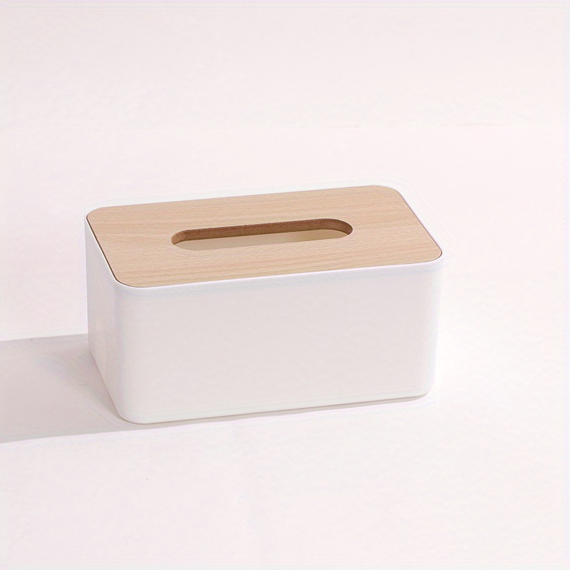 Bamboo Wood Tissue Box Plastic Simple Draw Paper Box Storage - Temu
