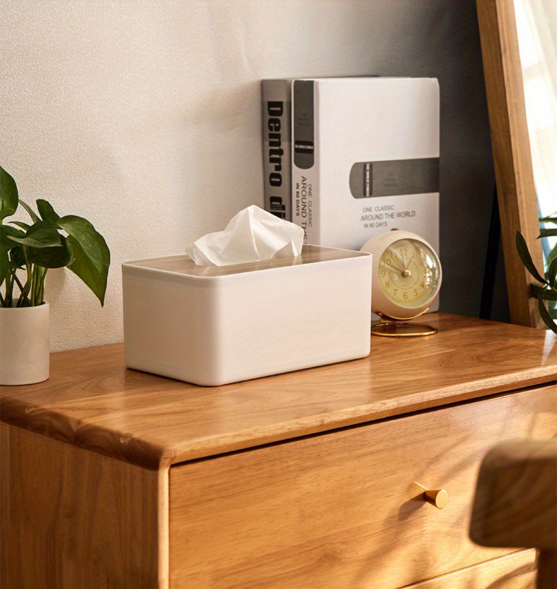 redondo madera de bambú Caja para pañuelos creativo minimalista sala de  estar doméstico Servilletero Caja de almacenamiento rollo papel Caja, Moda  de Mujer
